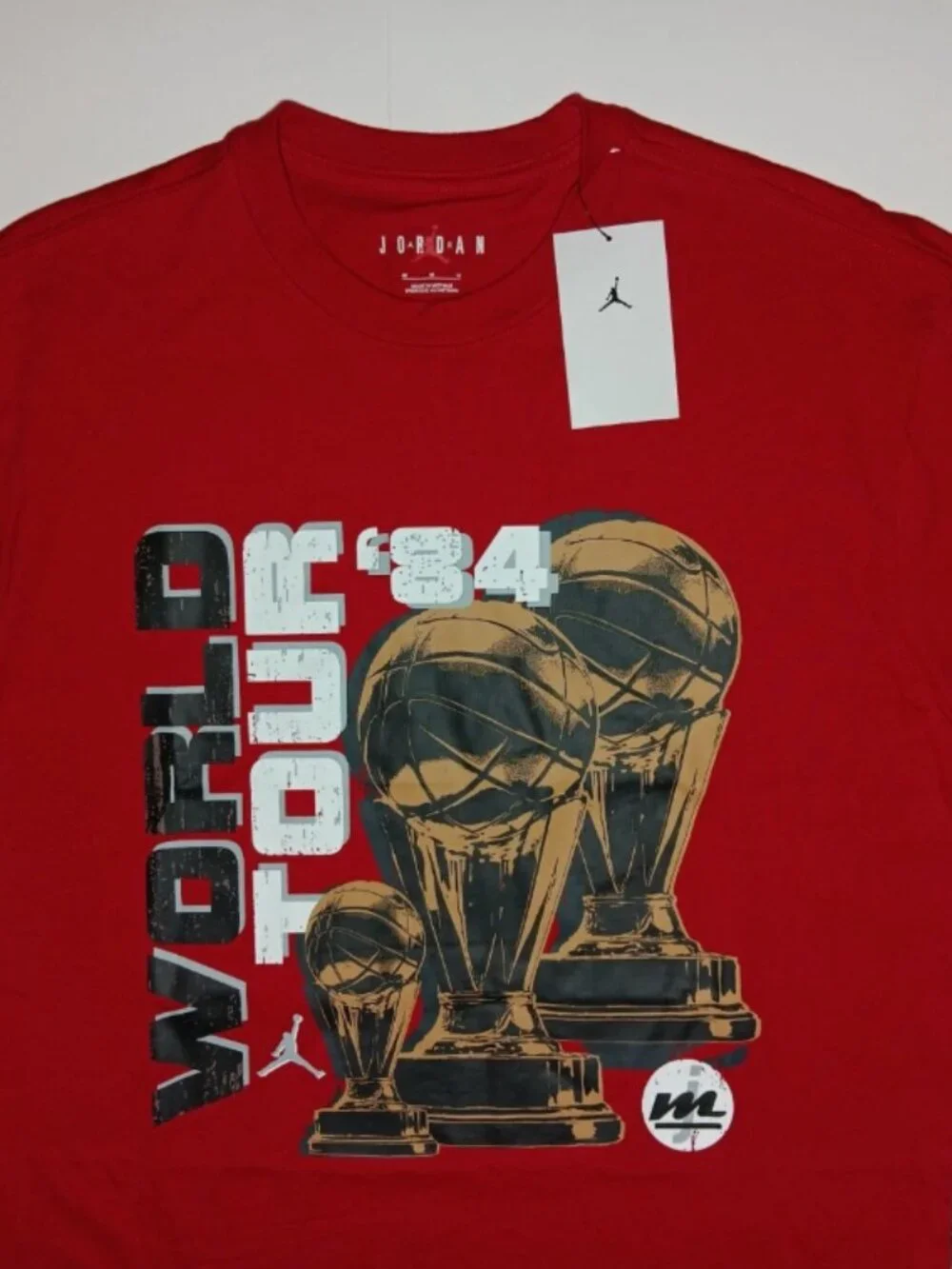 Nike Men's Jordan NC World Tour Graphic Red T Shirt Size Medium Short Sleeve